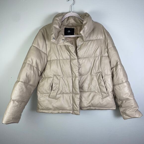 7 for all‎ Mankind puffer jacket Tan Medium - Picture 1 of 7